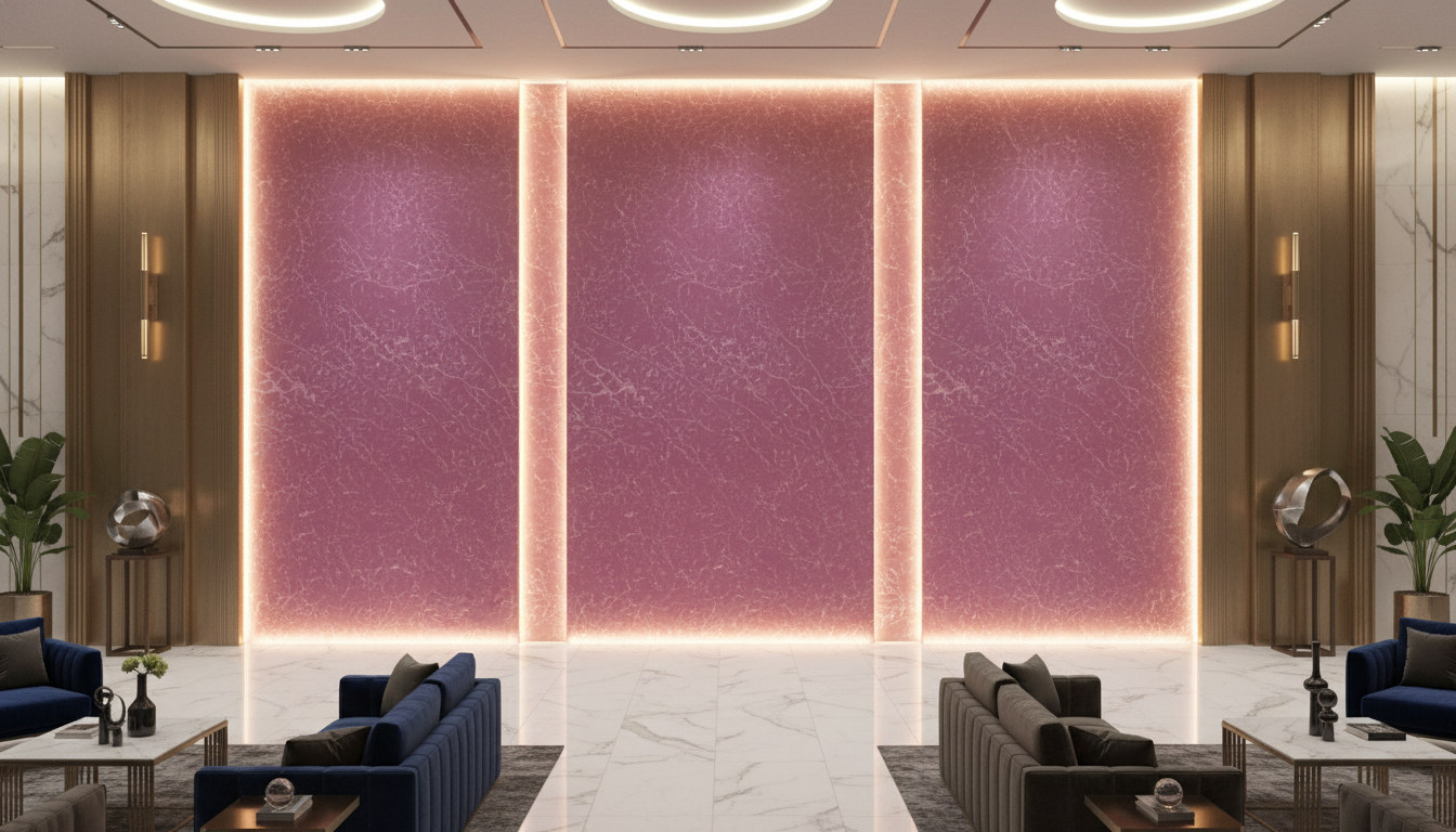 Stone staircase and feature wall executed with premium marble